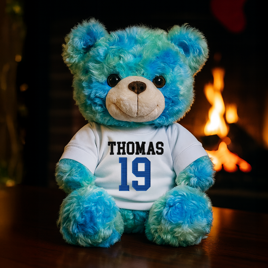 Custom Embroidery Name - Teddy Bear With Personalized Photo Shirt