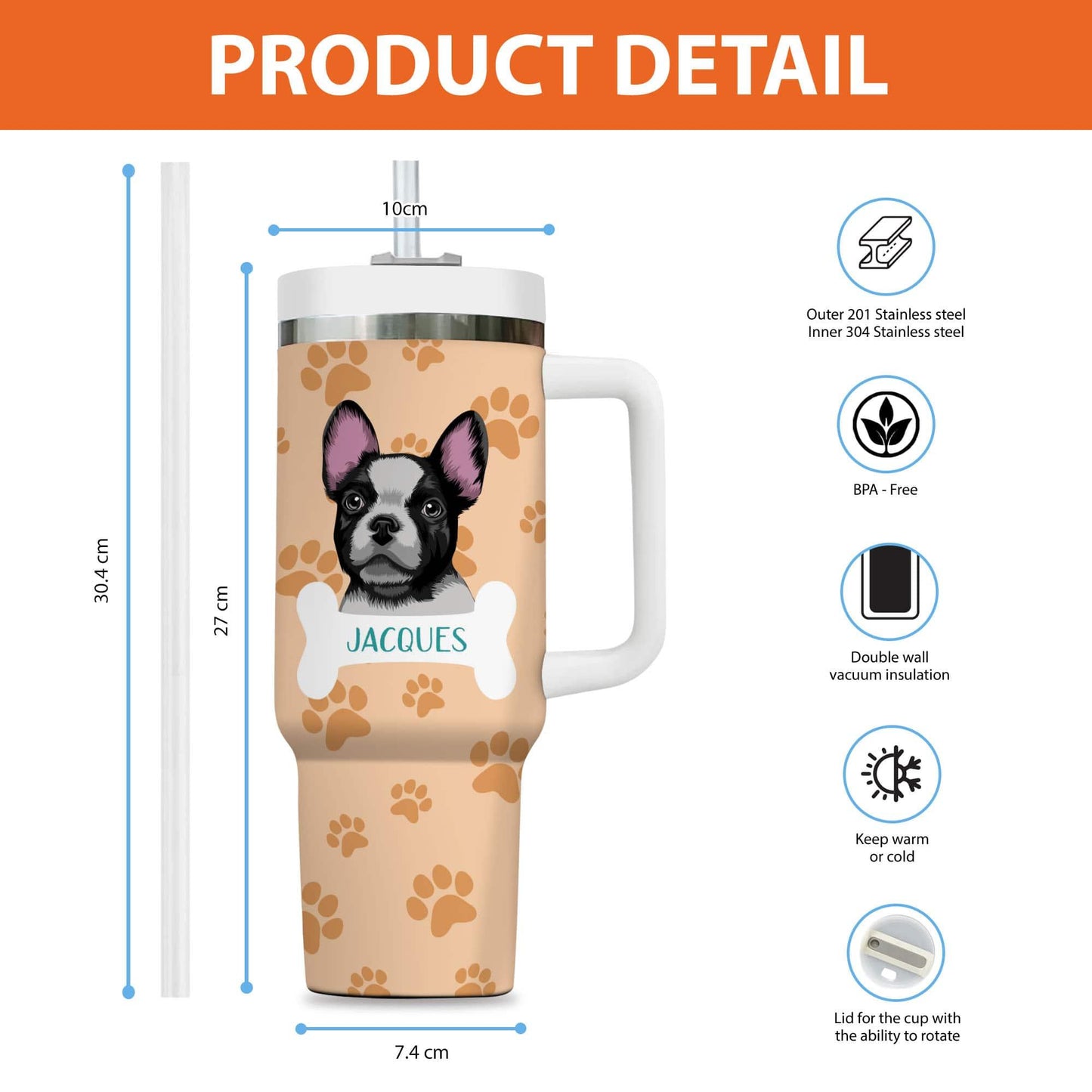 Cute Dog Pattern - Personalized Custom Tumbler For Him/Her Gift