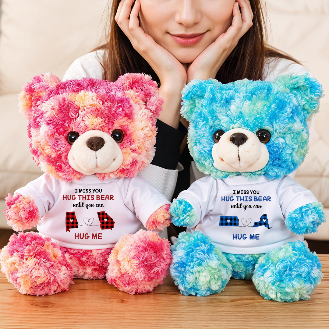 Long Distance Relationship Gift - Teddy Bear With Personalized Photo Shirt