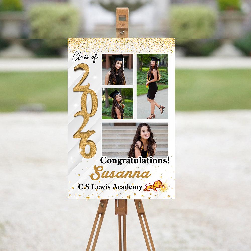 2025 Grad Party Welcome Sign - Personalized Graduation Decoration