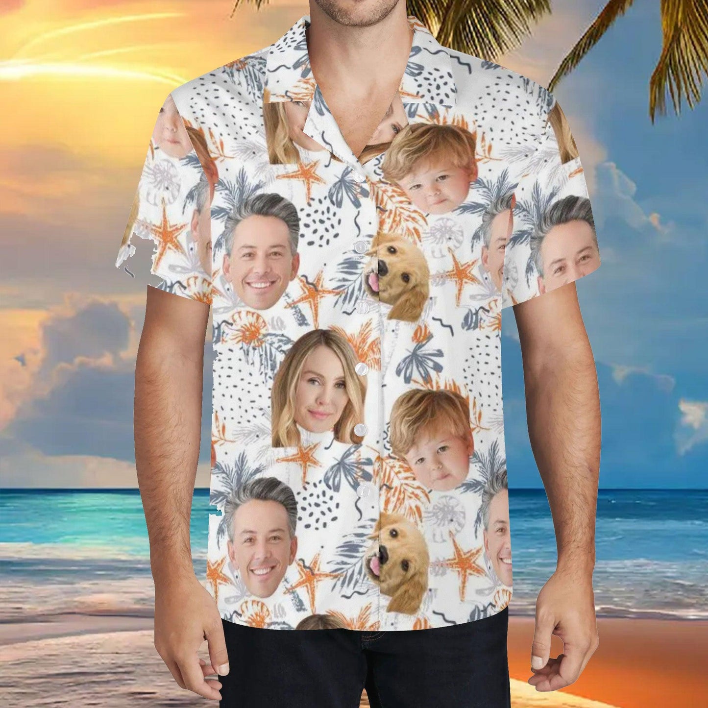 Customized Photo Hawaiian Shirt - Personalized Father's Gift
