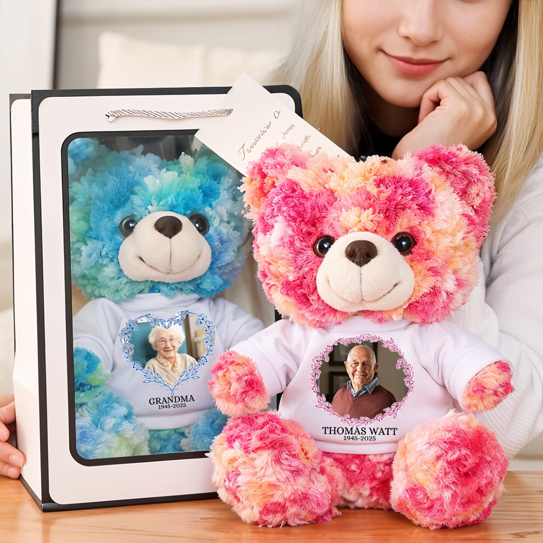 Photo and Name - Furry Bear With Personalized Photo Shirt