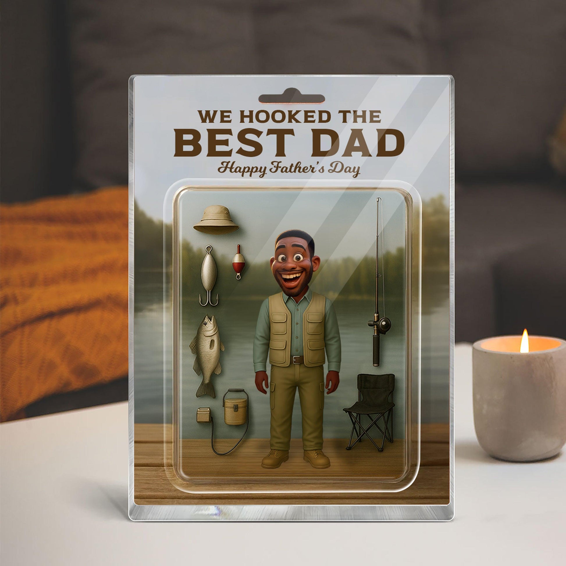 We Hook The Best Dad - Personalized Custom 3D Inflated Effect - Acrylic Block Plaque