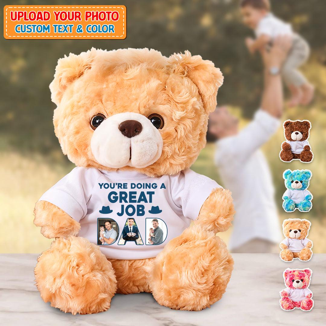 Our First Happy Father's Day - Teddy Bear With Personalized Photo T-Shirt