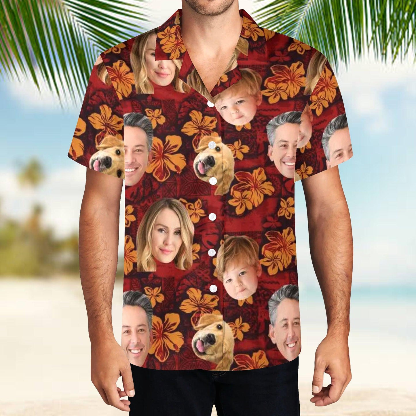 Customized Photo Hawaiian Shirt - Personalized Father's Gift