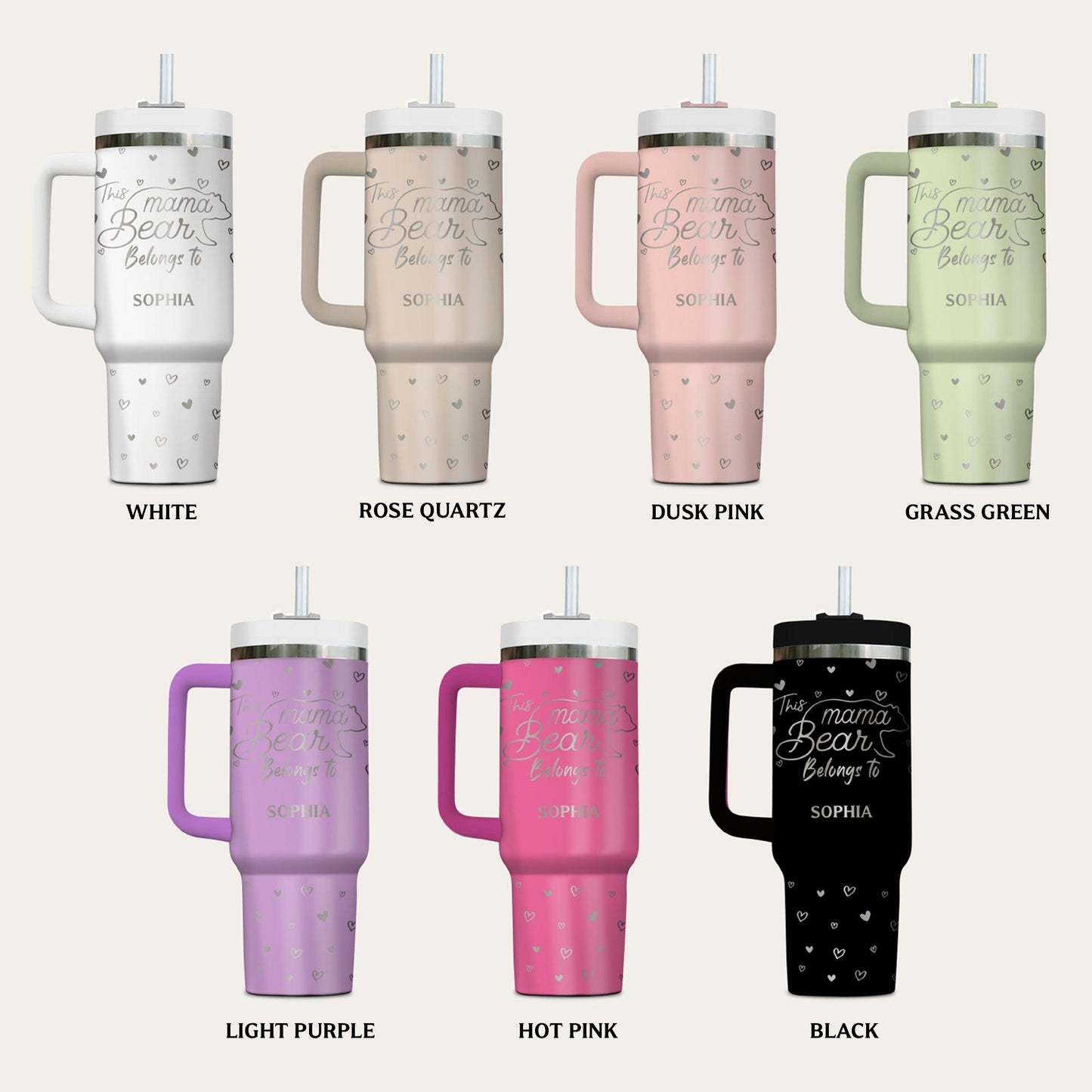 Mama Bear Dog Pattern - Personalized Custom Tumbler For Him/Her