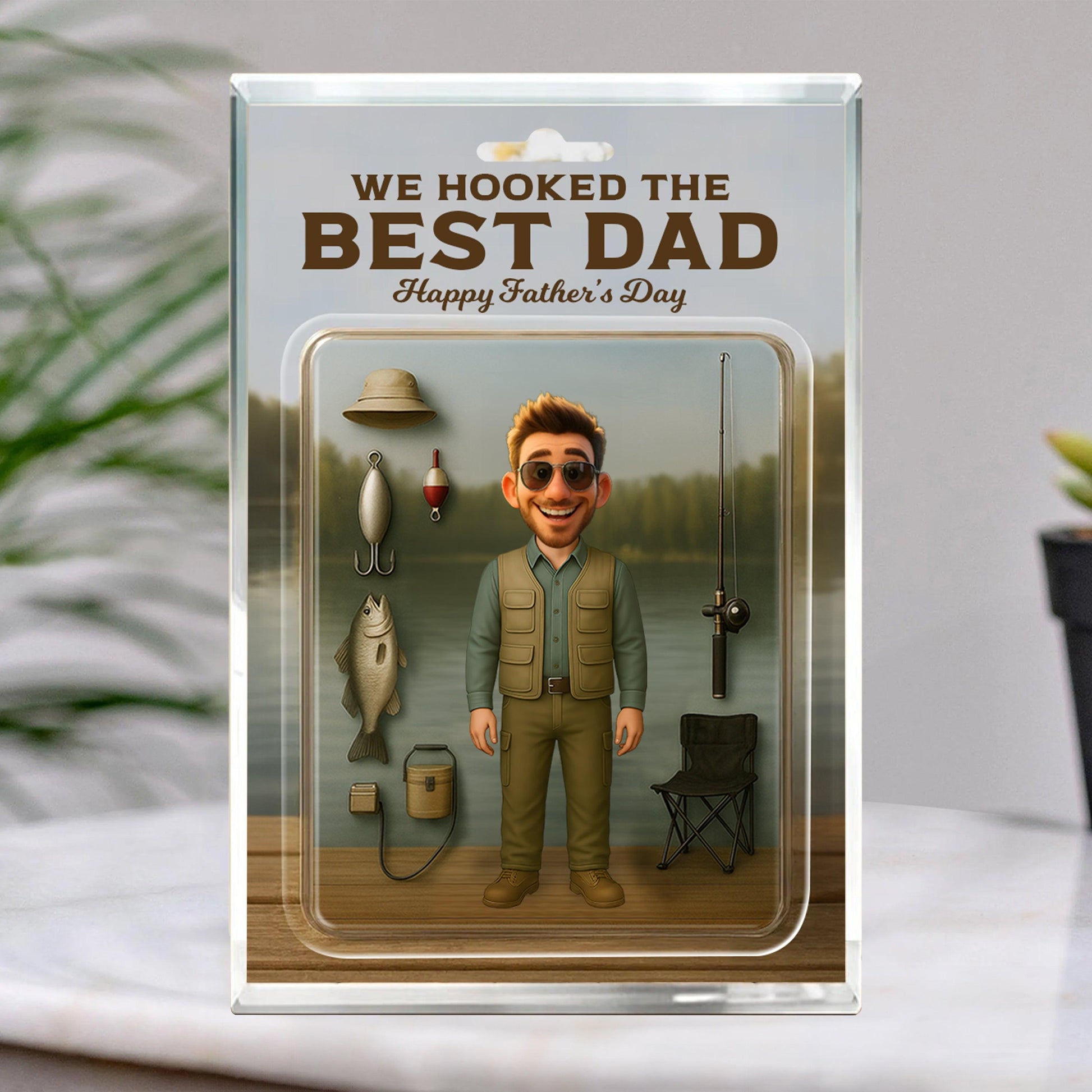 We Hook The Best Dad - Personalized Custom 3D Inflated Effect - Acrylic Block Plaque