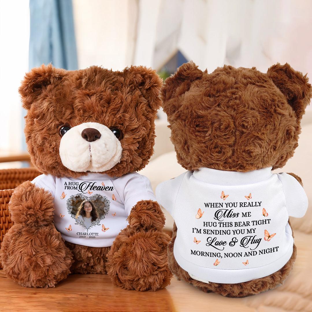 Hug This Memorial Bear - Teddy Bear With Personalized Photo Shirt