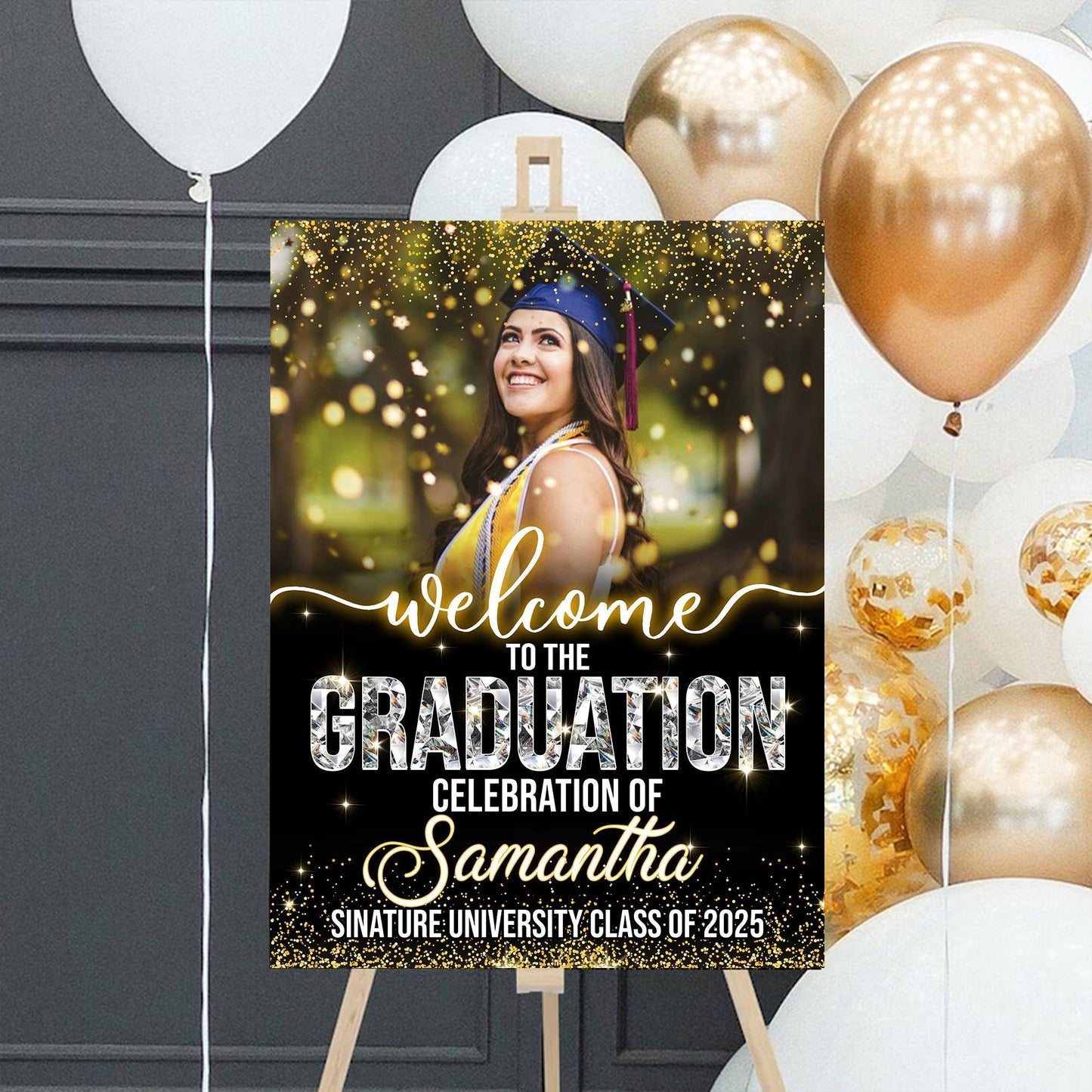 Custom Photo Grad Party Sign - Personalized Graduation Decoration
