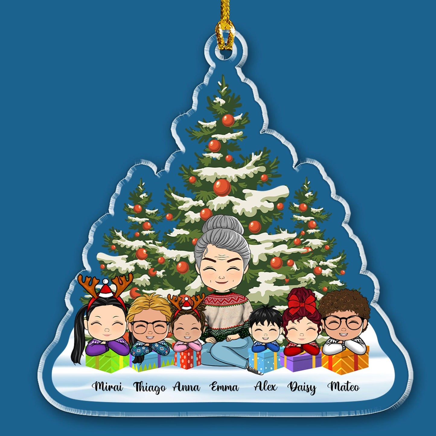 Grandma & Grandkid Christmas - Personalized Acrylic Ornament