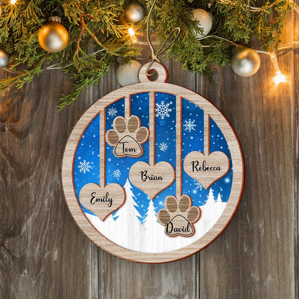 Family Christmas Wood Ornament - Wood Ornament 2 Layered