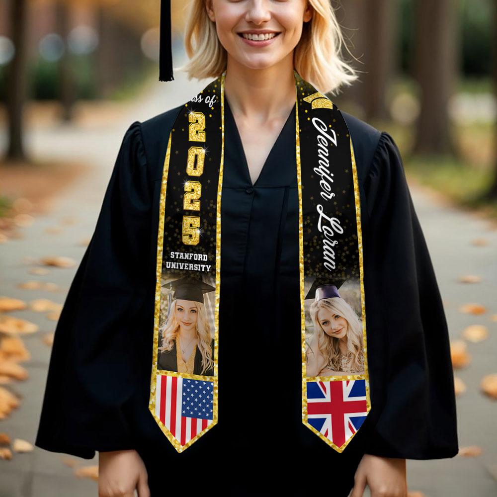 Class of 2025 Graduation Stole - Personalized Photo Gift