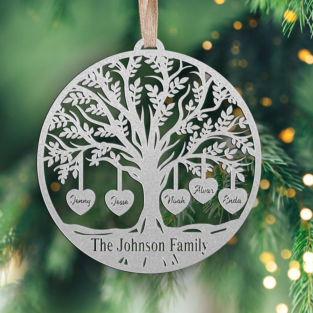 Custom Family Name Metal Ornaments - Stainless Steel Ornament