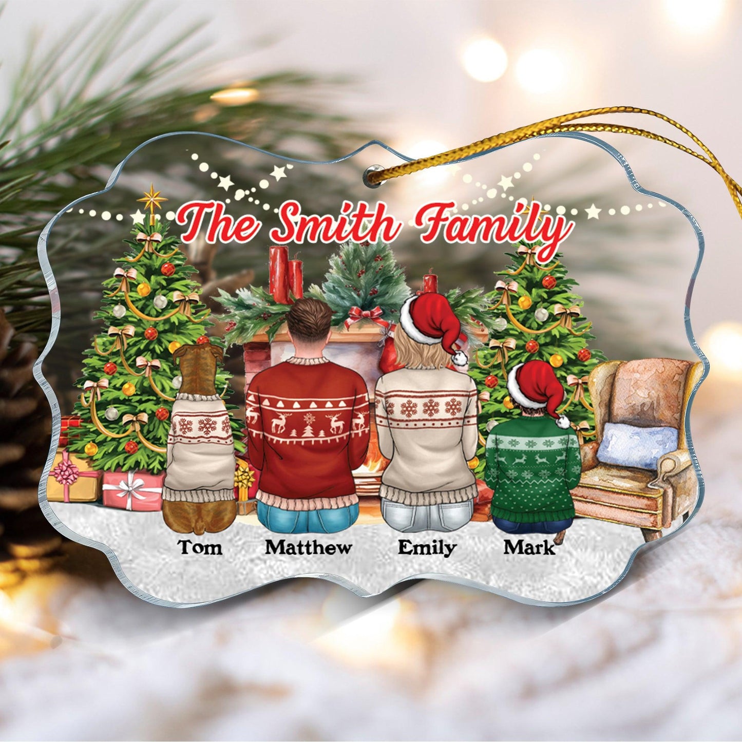 Family Name Christmas Gifts - Personalized Acrylic Ornament