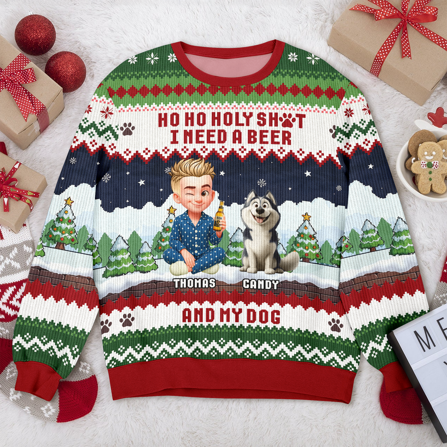 Ho Ho Ho - Custom Funny Ugly Sweatshirt