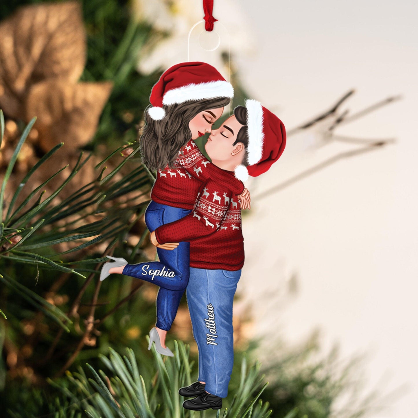 Couple Christmas Ornament - Uniform Ver 2 - Personalized Acrylic Gift