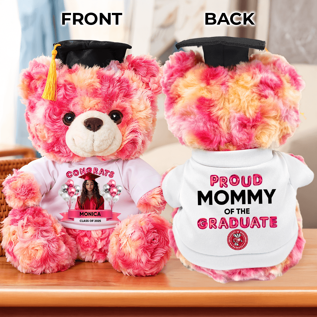 Proud Family Congrats Graduate Bear With Cap Custom Logo - Teddy Bear With Personalized Shirt