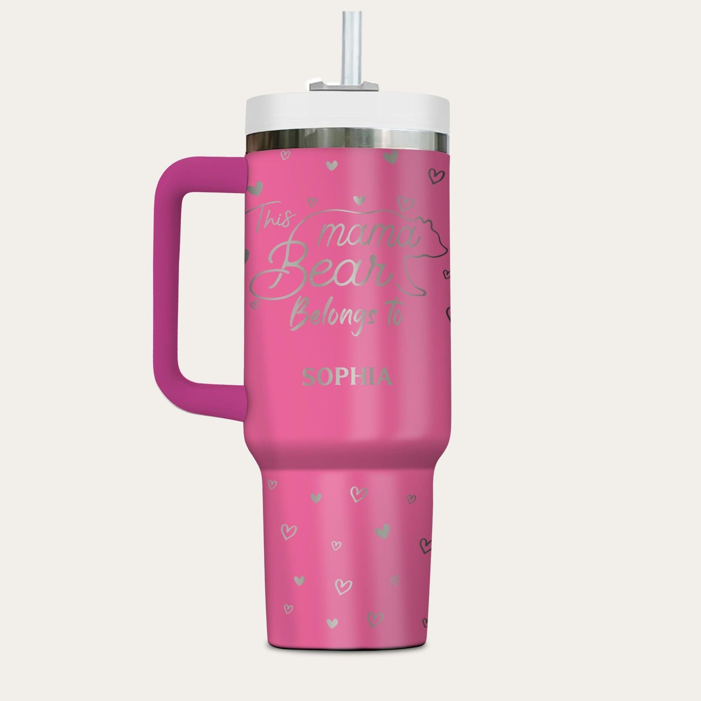 Mama Bear Dog Pattern - Personalized Custom Tumbler For Him/Her