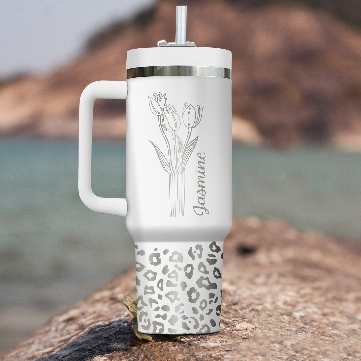 Birth Flowers Tumbler - Personalized Custom Tumbler Gift For Mom