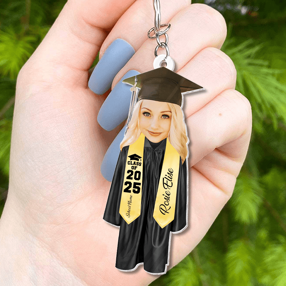 2025 Grad Car Hanging - Personalized Graduation Keychain Gift