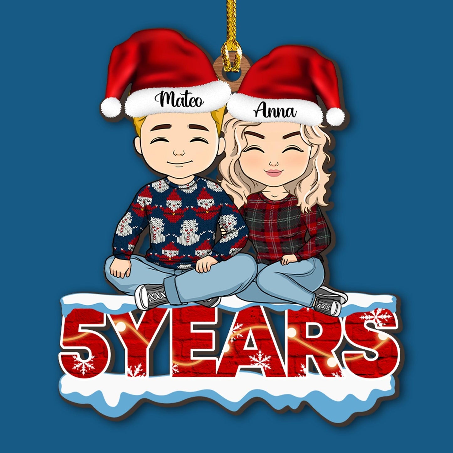 This Christmas Our Together Ornament - Custom 1-Layered Wood