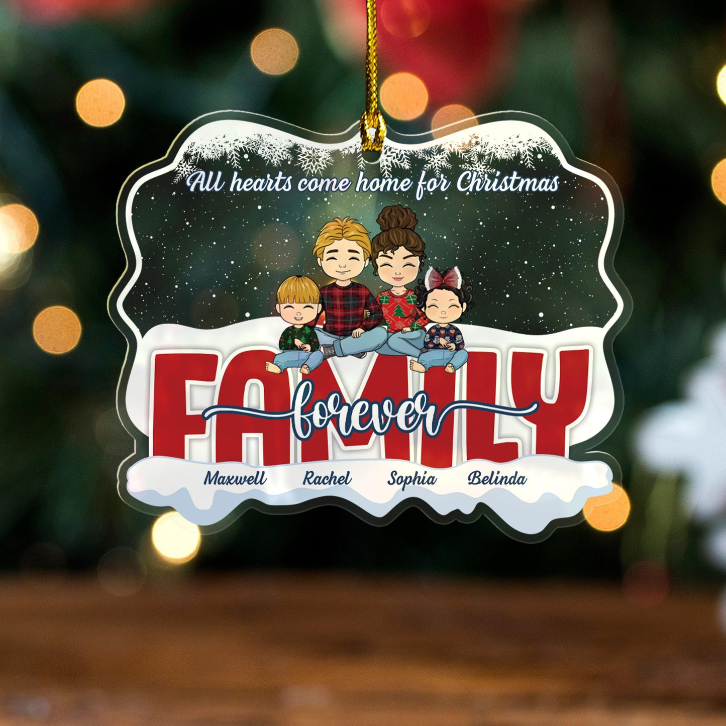 All Hearts Home For Christmas - Personalized Custom Acrylic Ornament