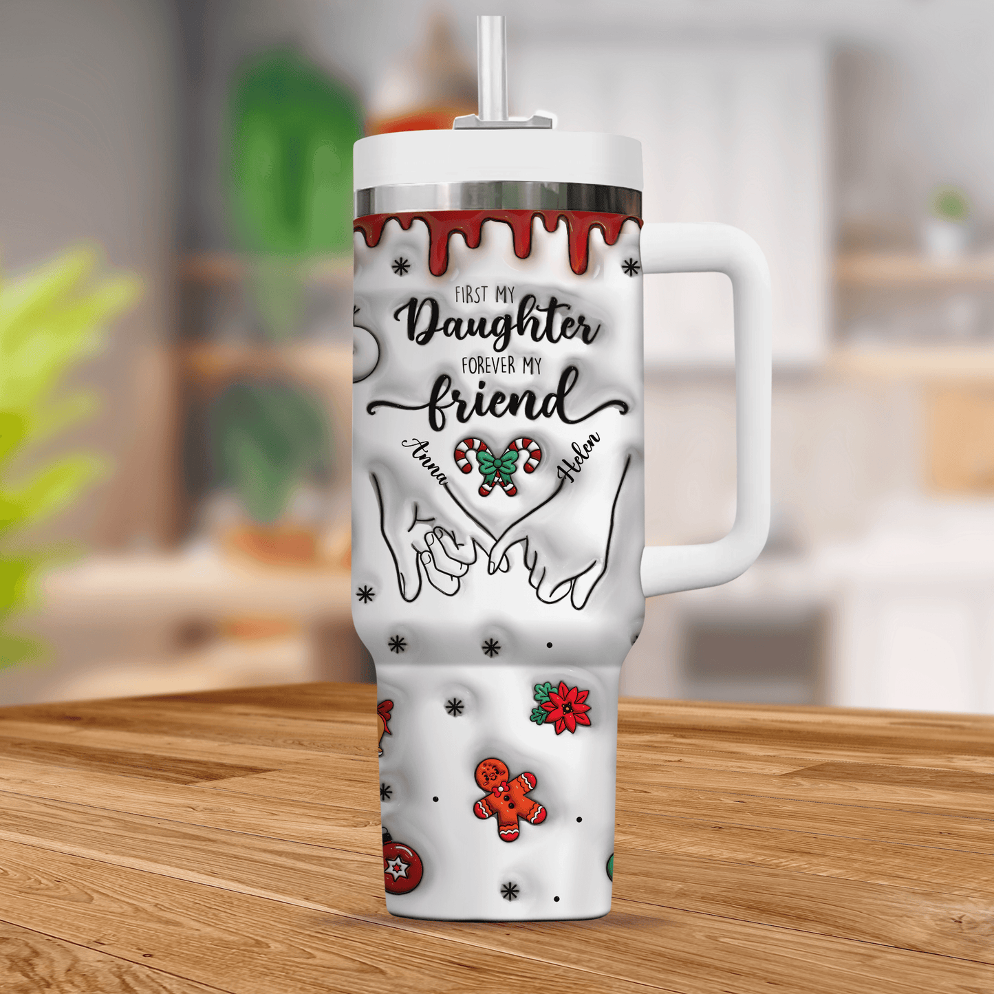 Personalized Mom Tumbler - Family 3D Inflated Effect - 40oz Tumbler