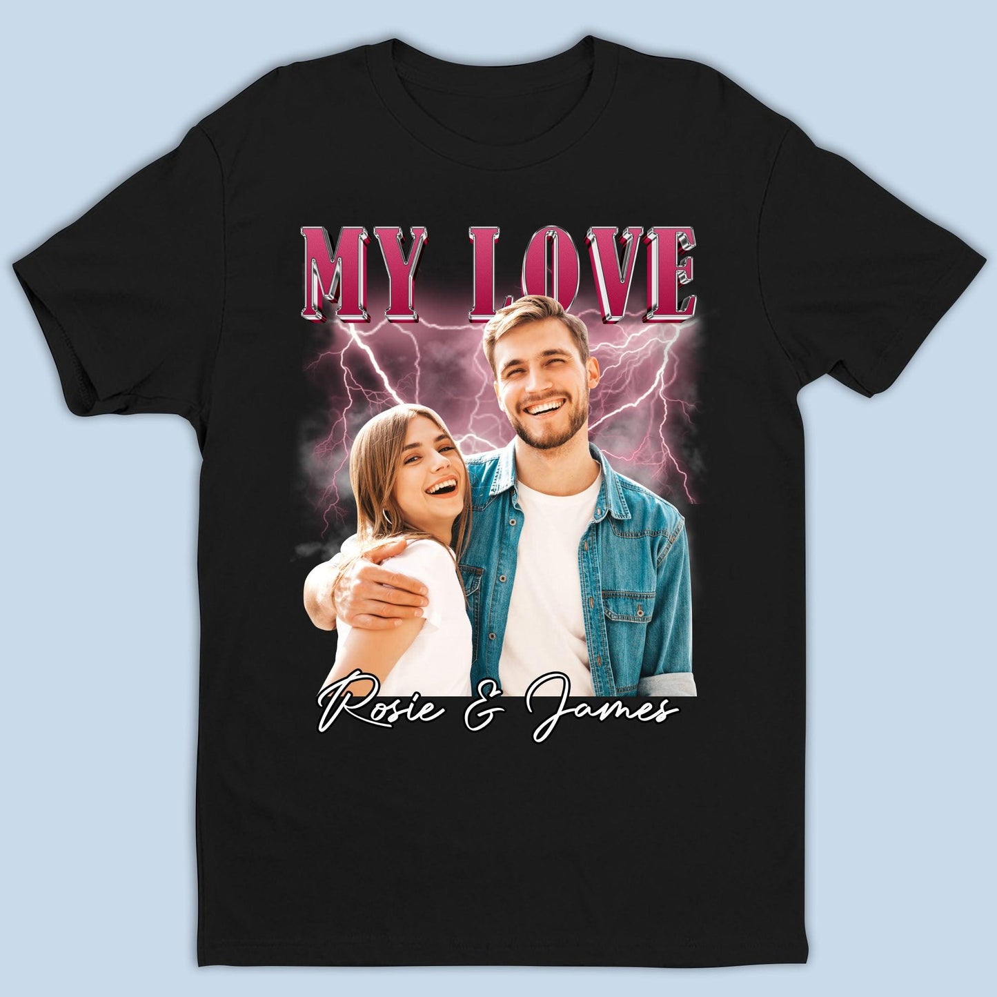 Custom Photo Vintage Valentine Shirt - Personalized Gift Tee