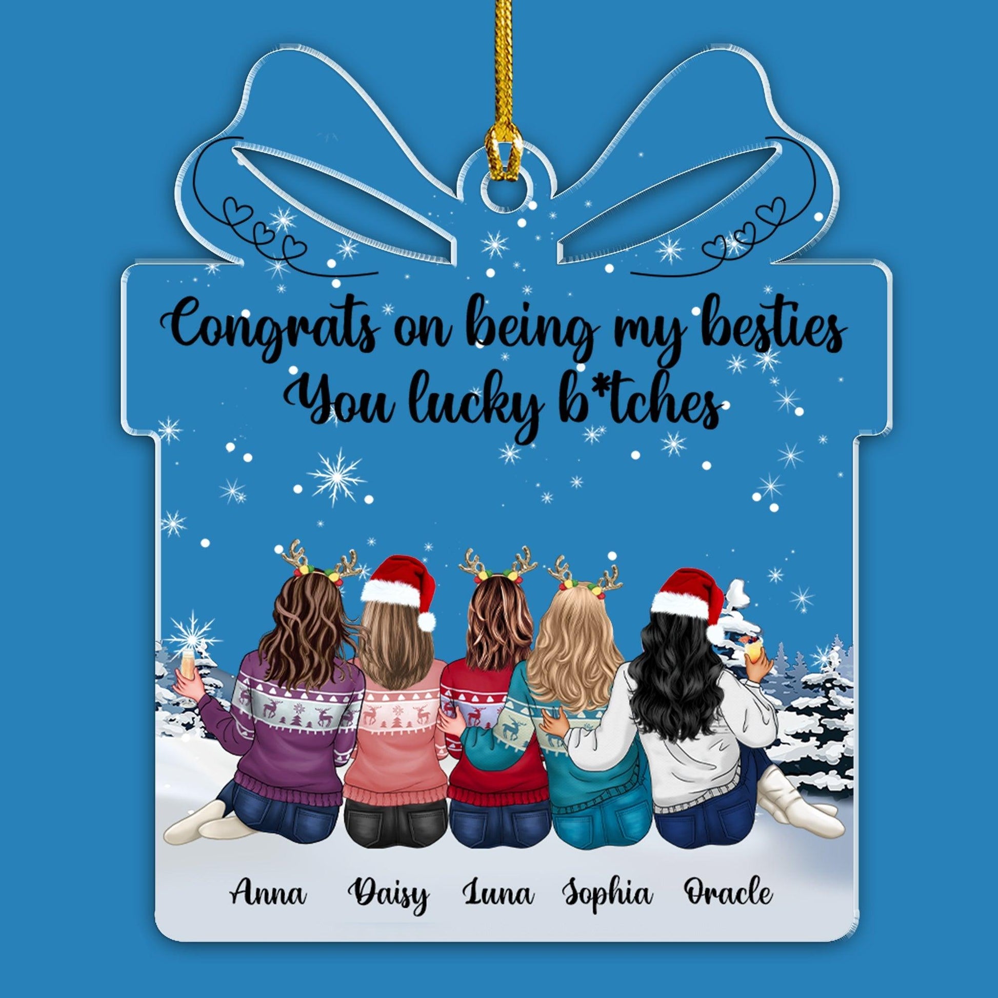 Congrats Bestie Christmas Box - Personalized Acrylic Ornament