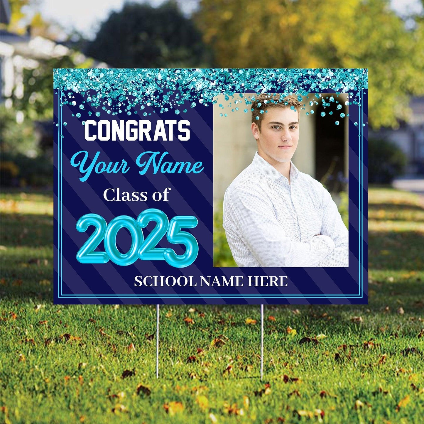 2025 Bubble Grad Lawn Sign - Personalized Graduation Lawn Sign Gift