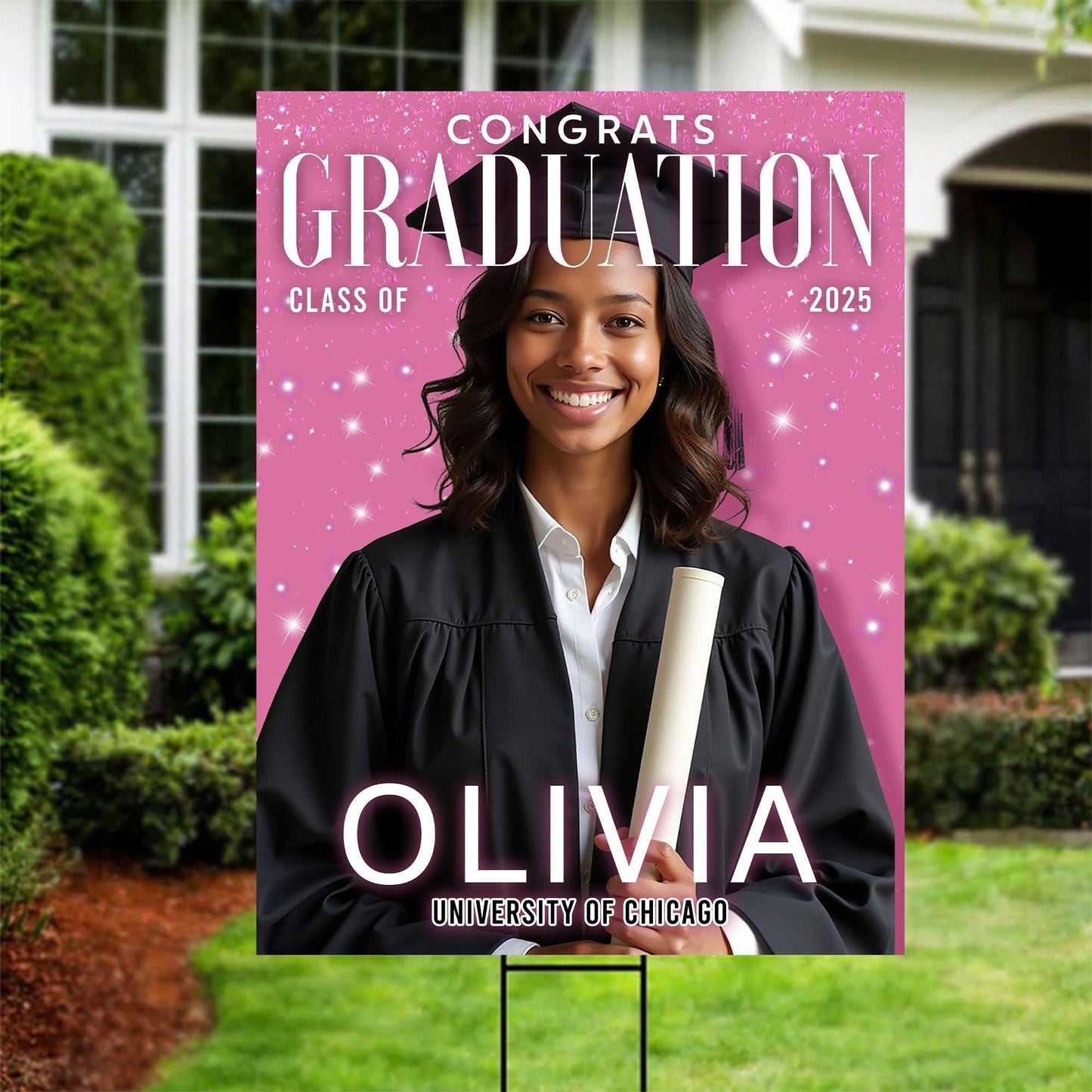 Trendy Magazine Cover - Personalized Graduation Party Welcome Sign