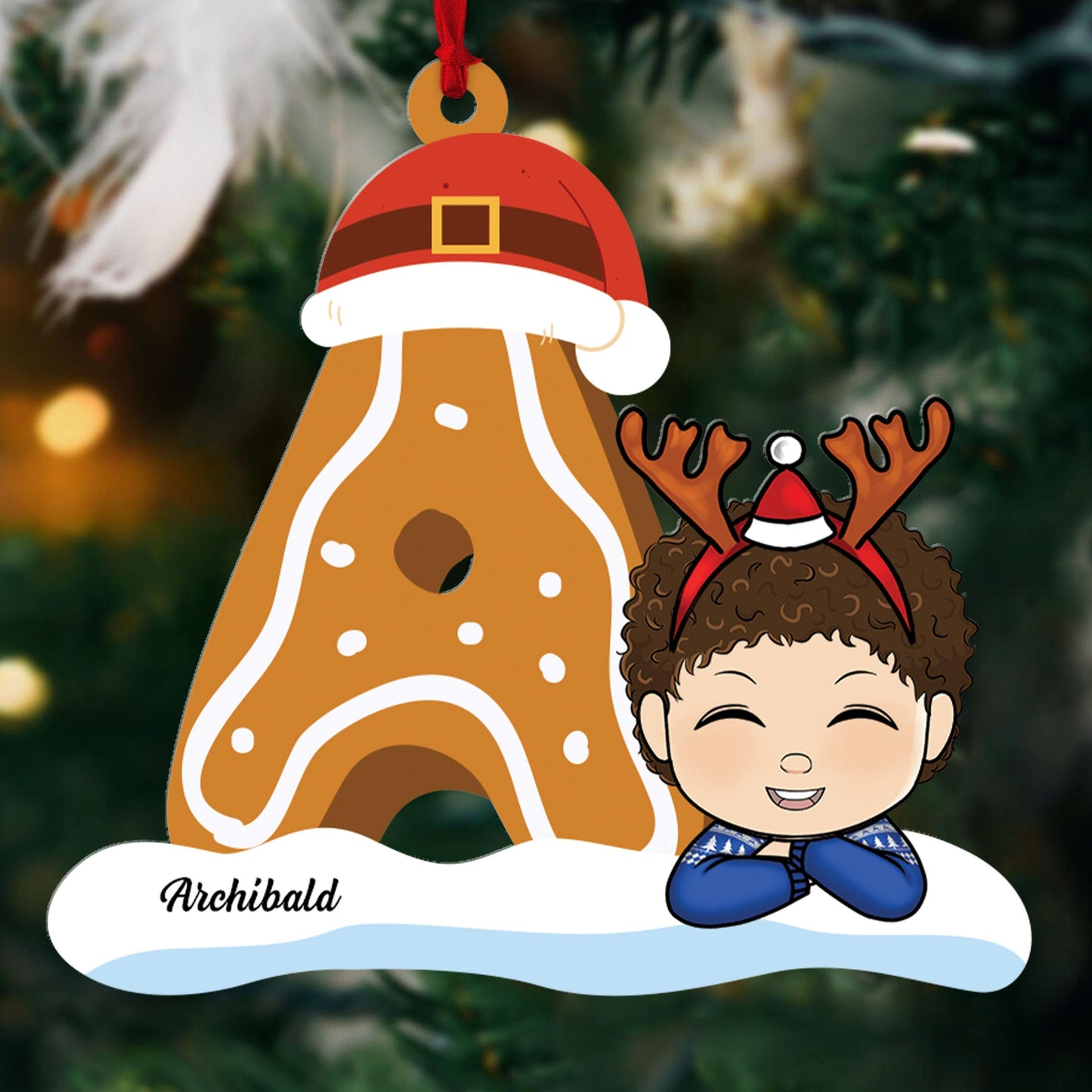 Kids Letter Christmas Ornament - Personalized Custom Acrylic Ornament