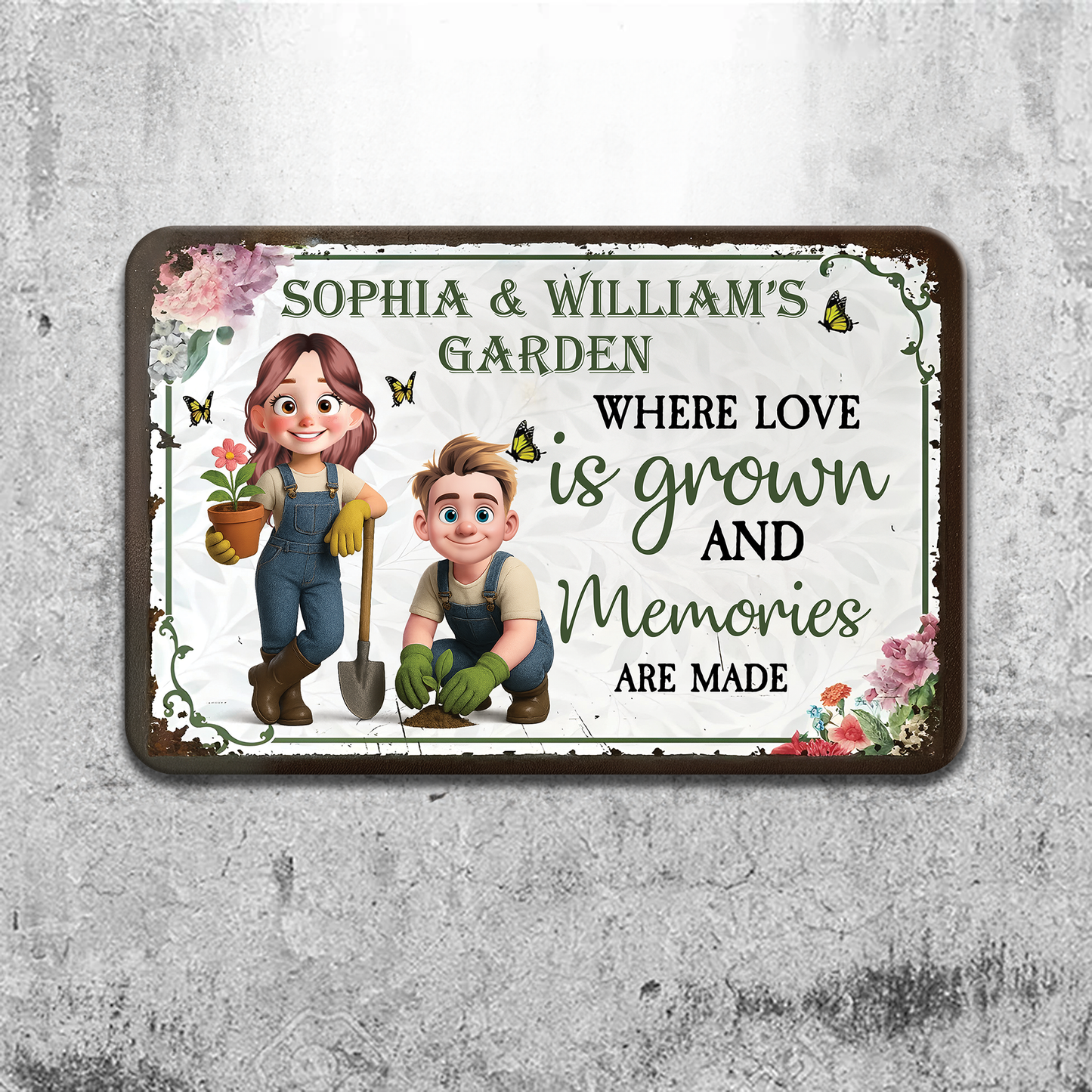 Where Love Is Grown - Personalized Custom Metal Sign