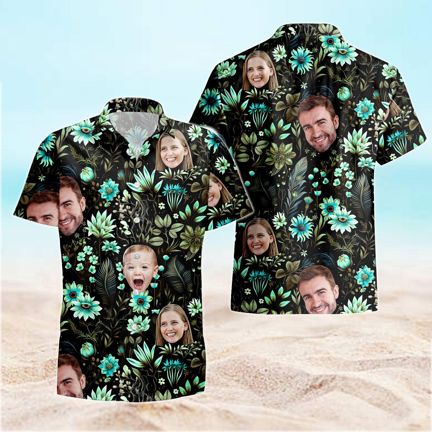 Personalized Sugar Fabric Family Custom Hawaiian Photo Shirt
