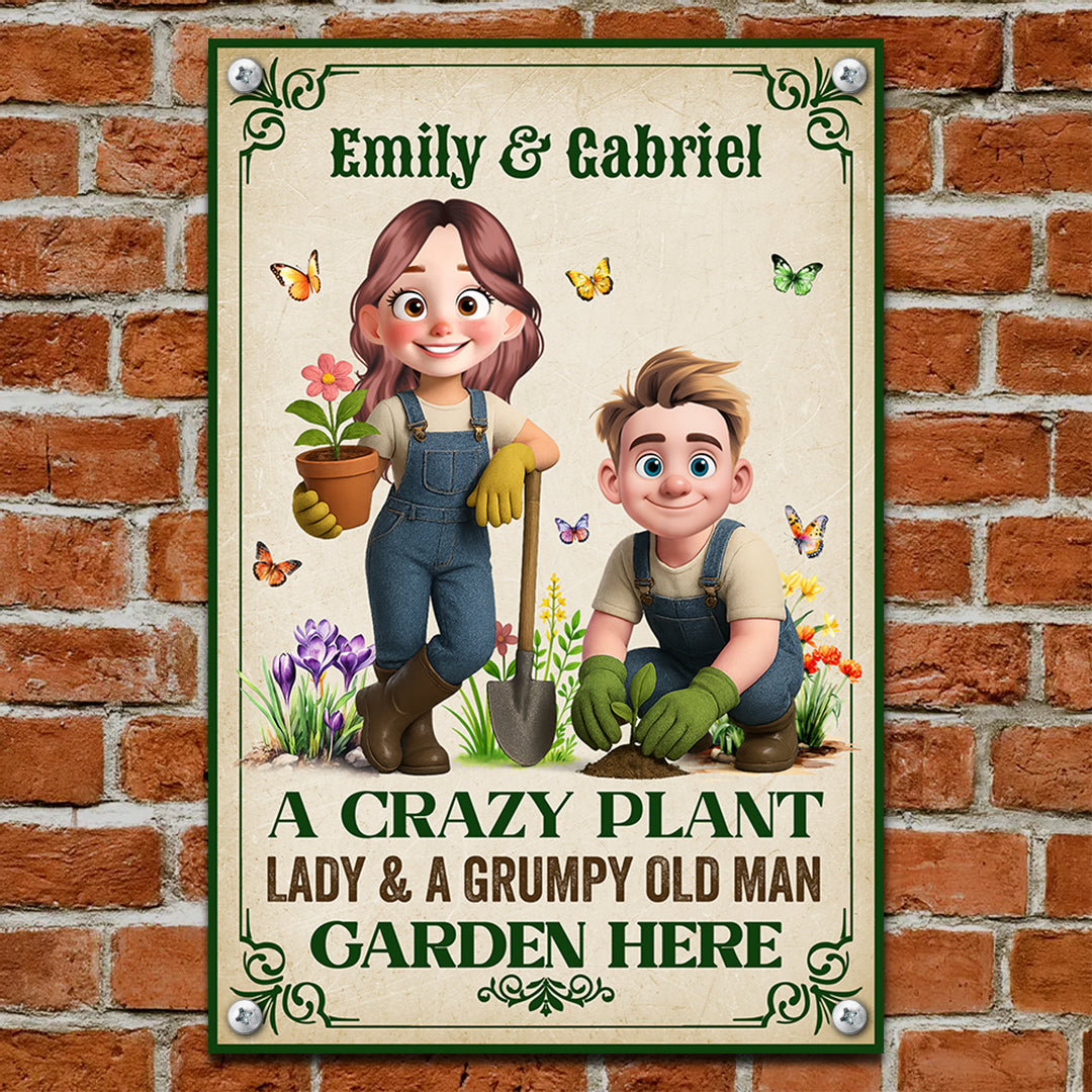 A Crazy Plant Lovers Live Here - Personalized Custom Metal Sign