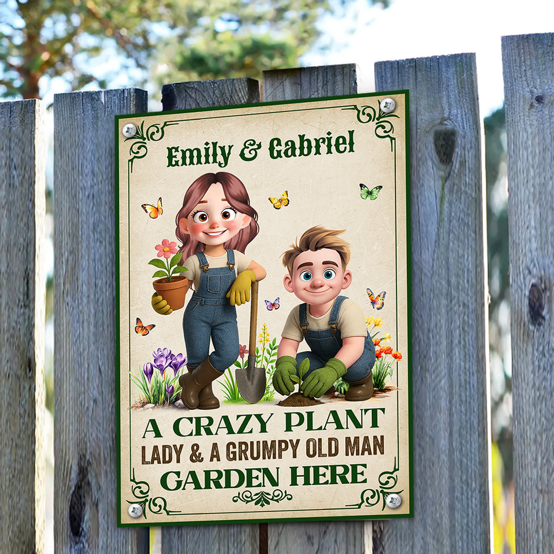 A Crazy Plant Lovers Live Here - Personalized Custom Metal Sign