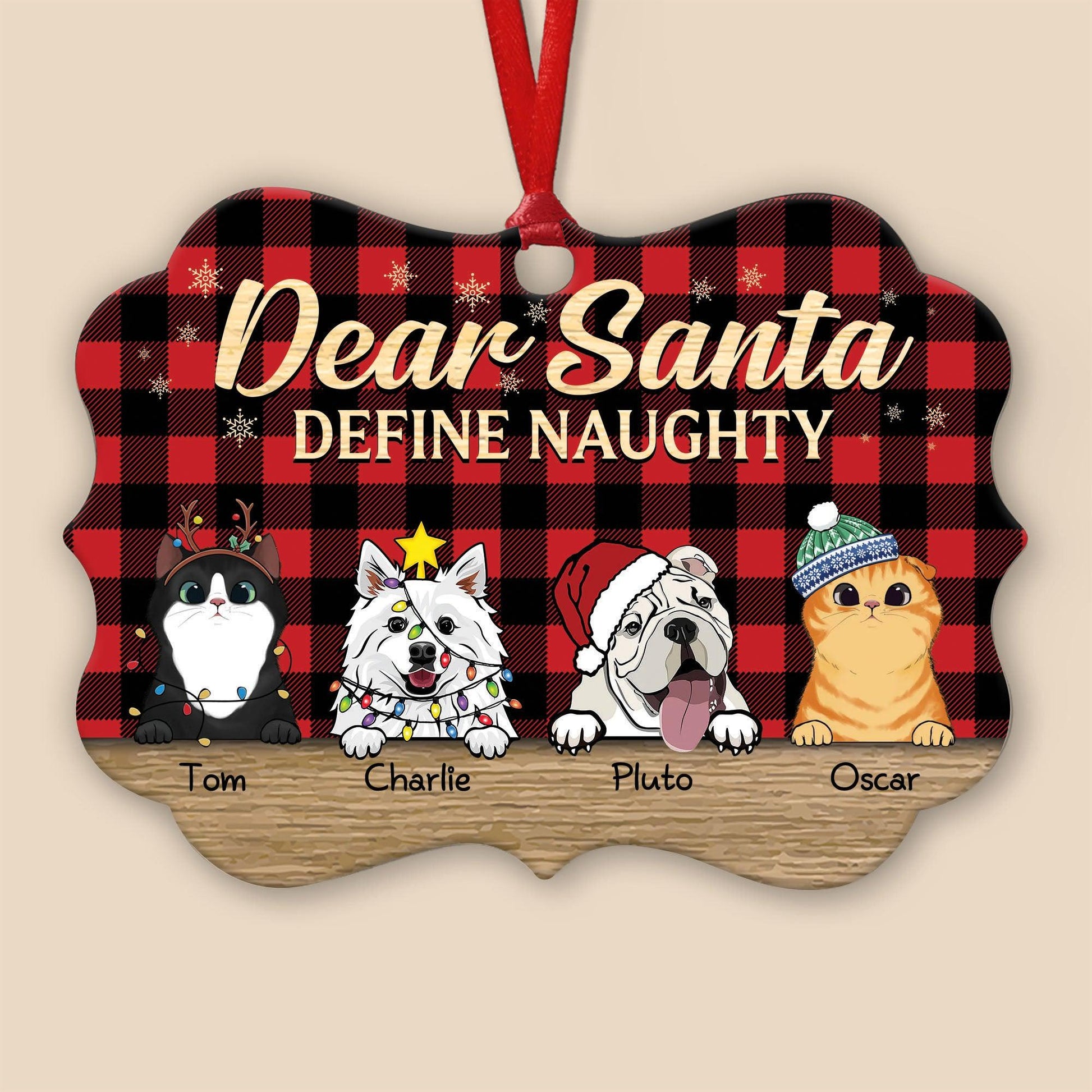 Dear Santa Dog Cat Ornament - Personalized Benelux Ornament