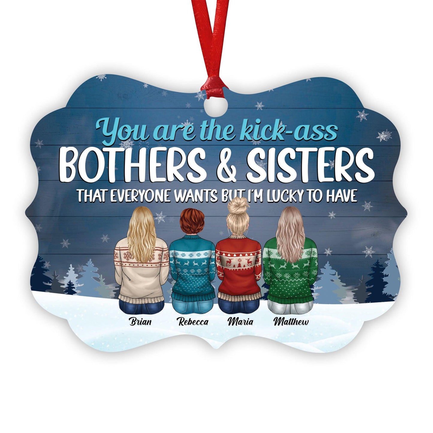 Life Better Brothers & Sisters - Personalized Ornament - Sweater