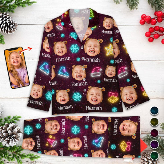 Custom Face Funny Light Up Christmas Pajamas - Personalized Set
