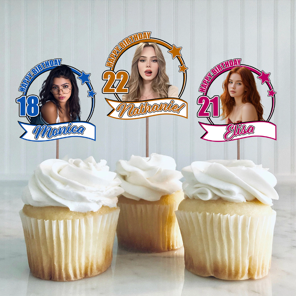 Custom Face Birthday - Party Decorations Cake Topper