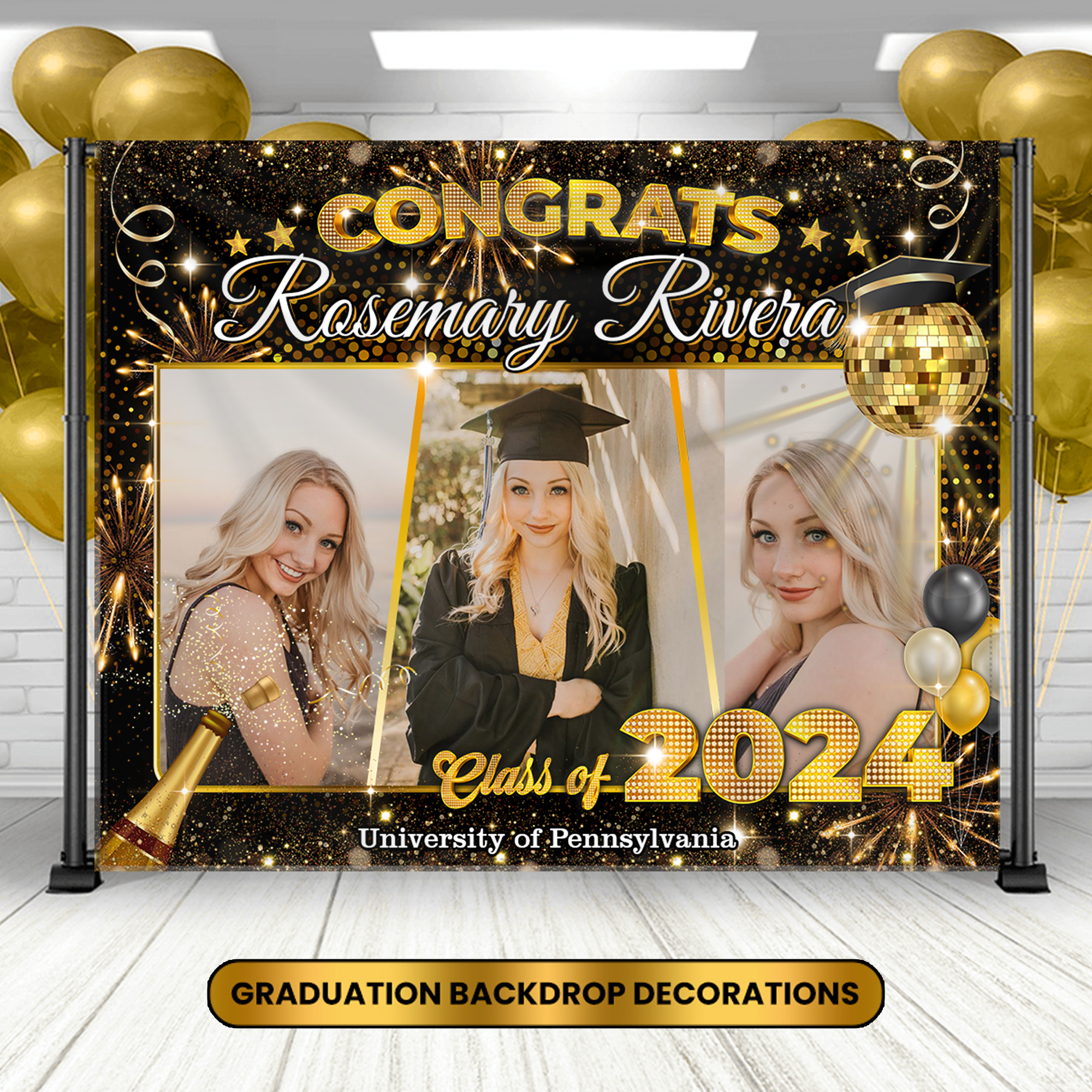 Personlaized Graduation Backdrop