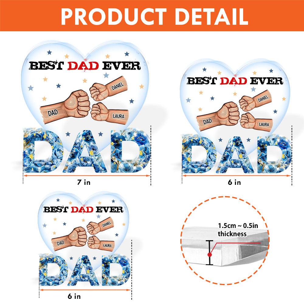 Best Dad Ever - Custom Figure Personalized Acrylic Block Plaque