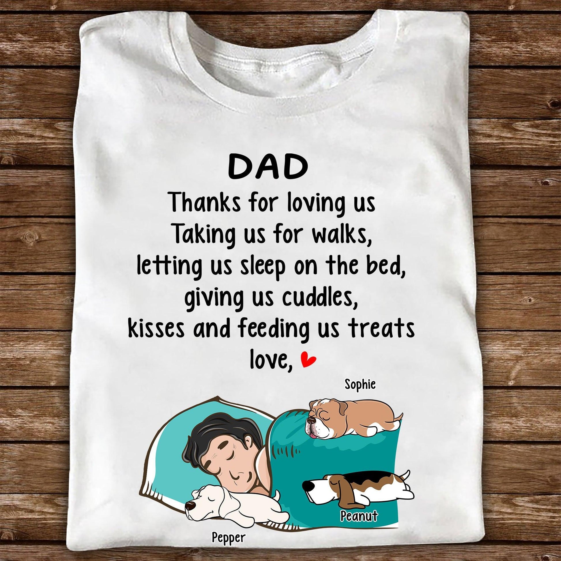 Personalized Thanks For Loving Us Taking Us For Walks T-shirt