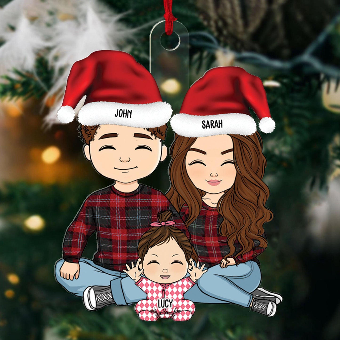 Our Family Christmas Gift - Personalized Custom Acrylic Ornament