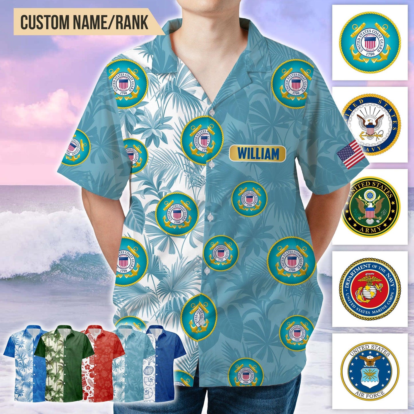 Veteran Hawaiian Beach Shirt - Personalized Tropical Gift
