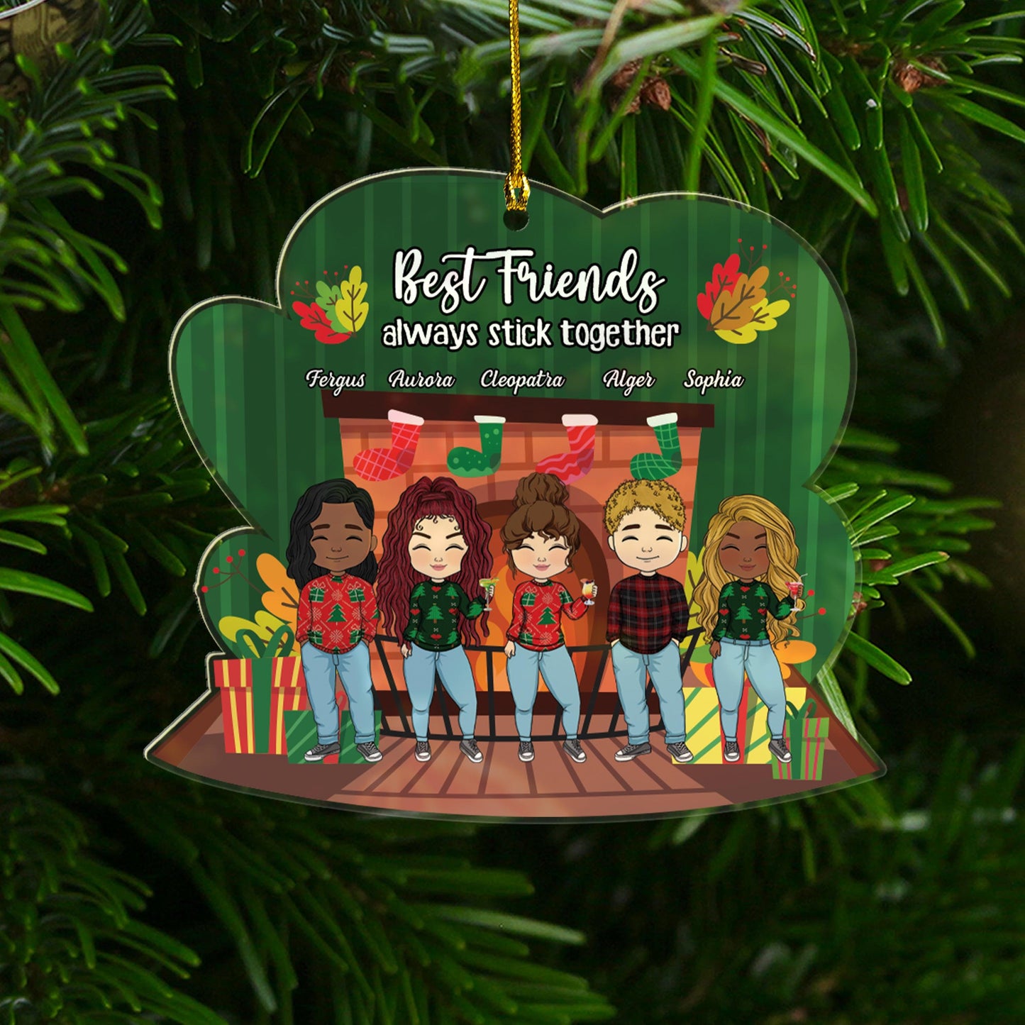 Best Friends Always Stick Together - Personalized Ornament