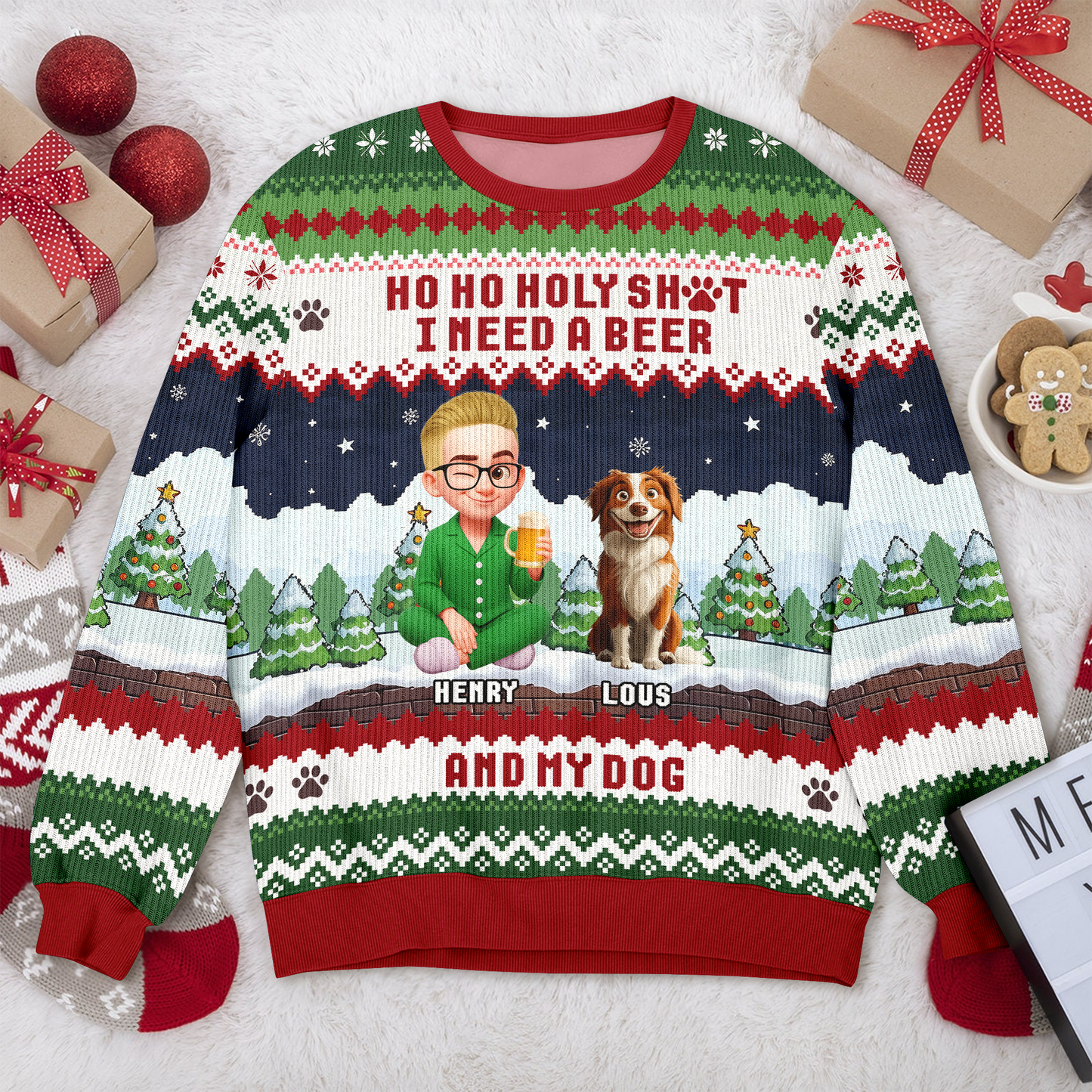 Ho Ho Ho - Custom Funny Ugly Sweatshirt