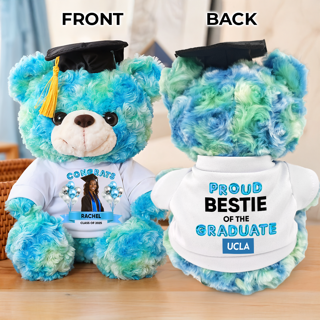 Proud Family Congrats Graduate Bear With Cap Custom Logo - Teddy Bear With Personalized Shirt