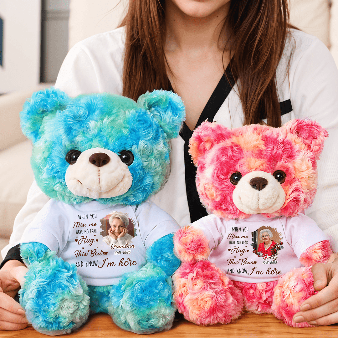 A Hug From Heaven - Teddy Bear With Personalized Photo Shirt
