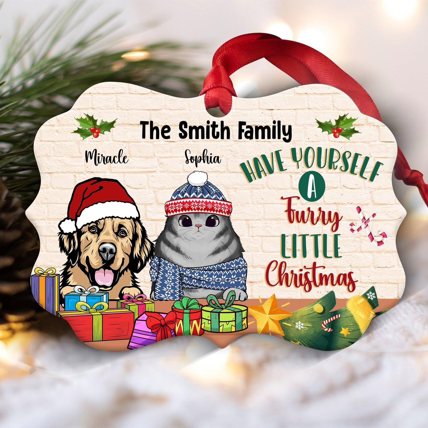 Have Yourself A Furry Little Christmas - Personalized Ornament